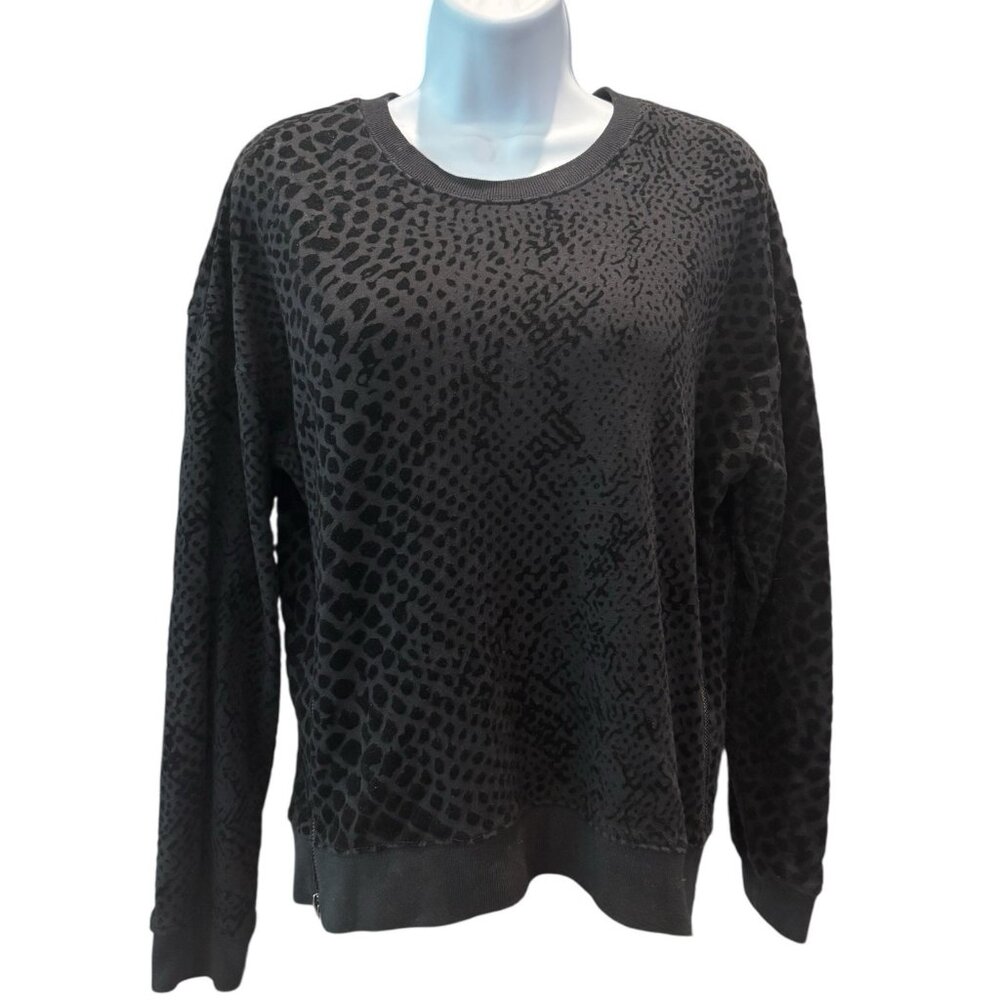 Rails Marlo Black Cobra Animal Print Sweatshirt Side Zip Pullover‎ Small